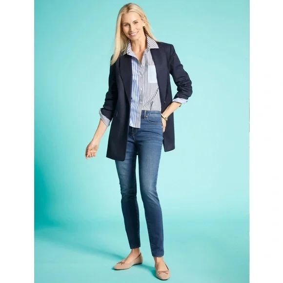 NWT New Talbots Women’s Relaxed 90s Blazer in Navy Blue (14) - Picture 3 of 10